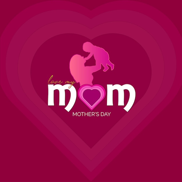 Vector mothers day greeting card in arabic calligraphy design means mother happy mother's day eid al um