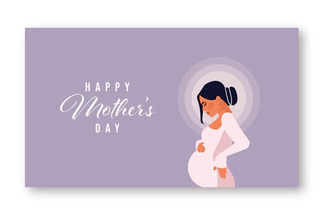 Vector mothers day greeting card template