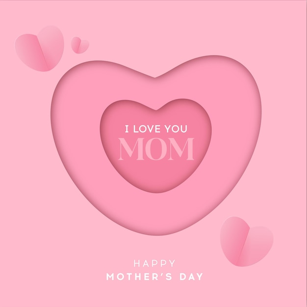 Mothers day greeting card with heart