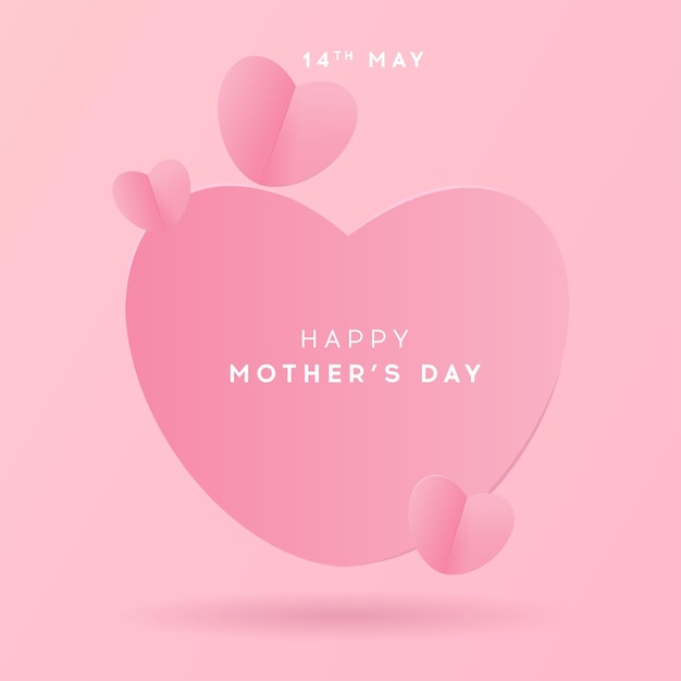 Mothers day greeting card with heart