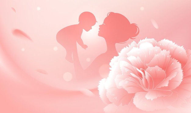 mothers day horizontal illustration by connie mother and child