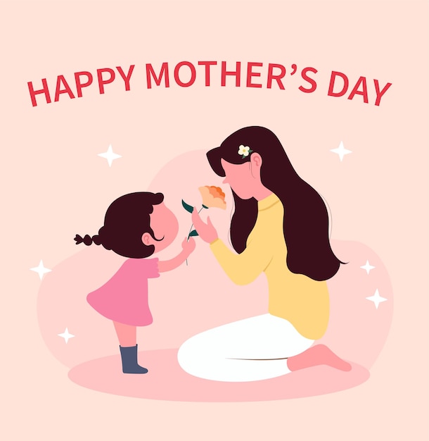 Mothers day illustration theme free vector