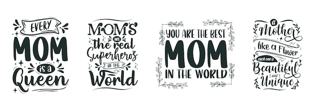 mothers day quote typography lettering bundle