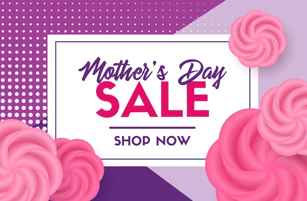 Mothers day sale vector card Discount template design