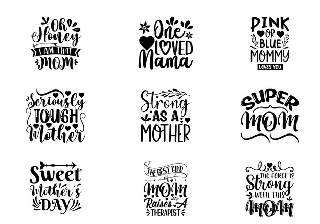 Vector mothers day svg designs bundle