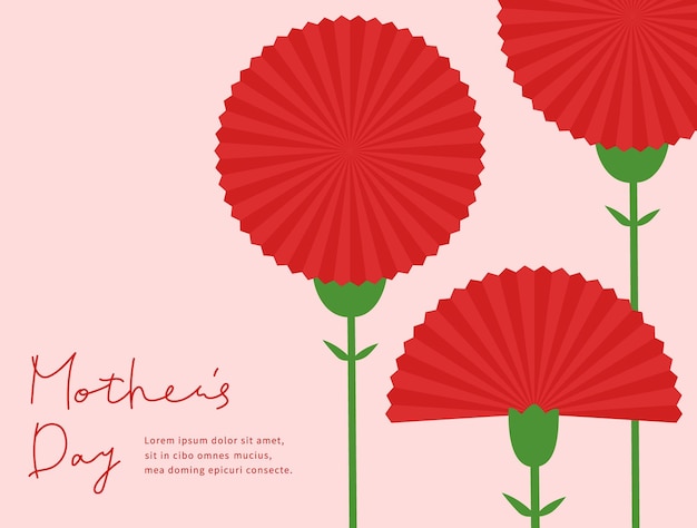 Vector mothers day template with carnation illustration