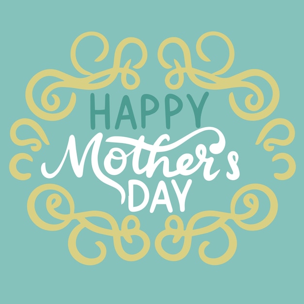 Mothers Day text banner Hand drawn vector art