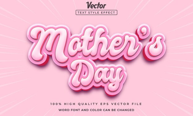 Vector mothers day text editable style effect