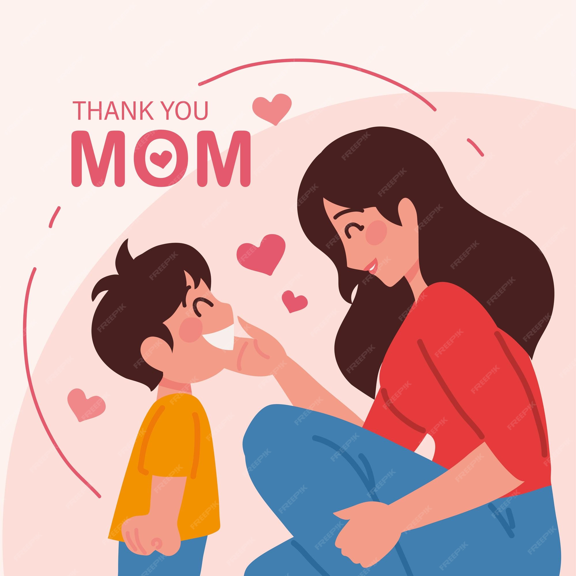 Premium Vector | Mothers day, thank you mom