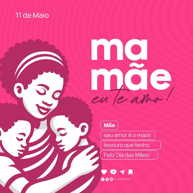 Mothers Love Charming Illustration for Dia das Maes or Mothers day