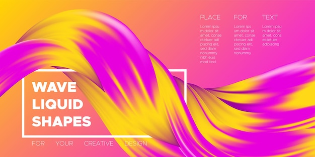 Motion background template with 3d fluid shapes