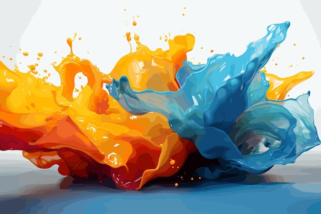 ベクトル 水中の動きの色の滴 墨の巻き 色のインクの抽象化 幻想的な夢 インクの雲