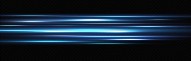 Vector motion light effect for banners. blue lines. the effect of speed on a blue background.lines