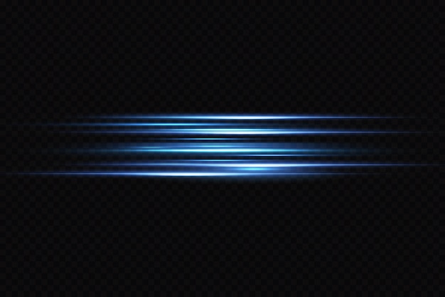 Vettore effetto luce di movimento per banner. linee blu. l'effetto della velocità su uno sfondo blu. linee