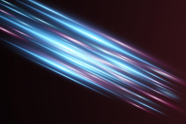 Vector motion light effect for banners blue lines the effect of speed on a blue background red lines