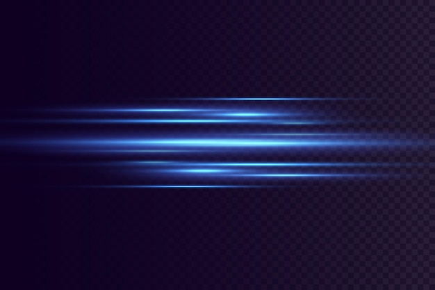 Motion light effect for banners. Blue lines. The effect of speed on a blue background.