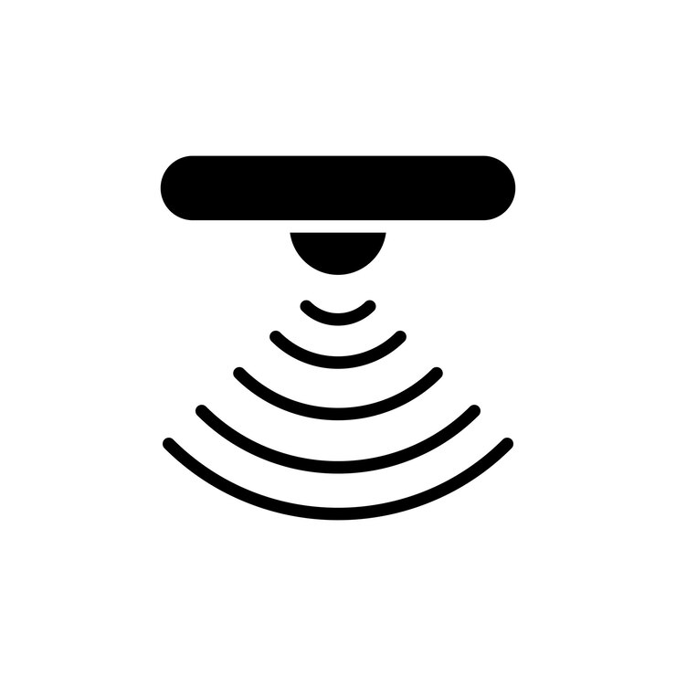 Vector motion sensor line icon isolated on white background