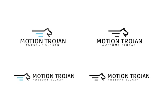 Modello di logo trojan di movimento