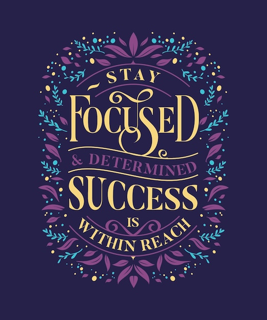 Motivatie Gericht Succes Belettering Hand Getrokken Citaat Wenskaart Poster Design