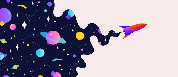 Vector motivation banner with universe cloud