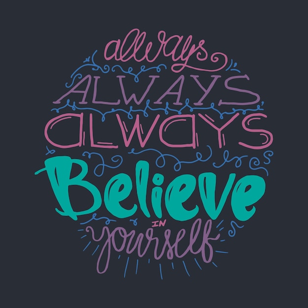 motivation and dream lettering concept