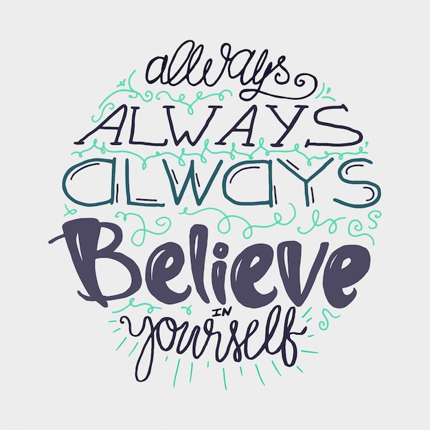 motivation and dream lettering concept