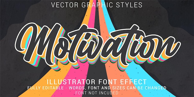 Vector motivation graphic styles editable text effect