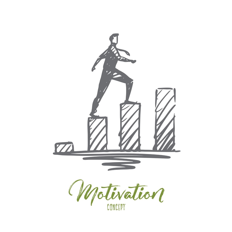 Vector motivation illustration in hand drawn
