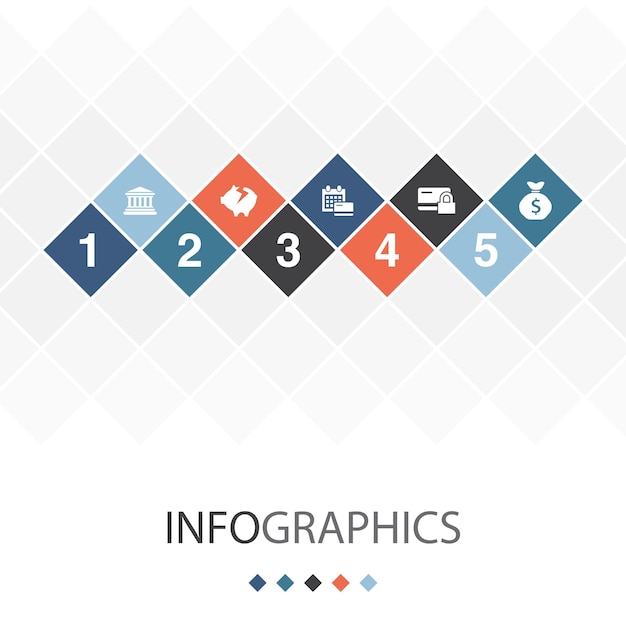 동기 부여 영감 성공 브레인스토밍 목표 아이콘 인포그래픽 타임라인 레이아웃 디자인 템플릿 5단계로 구성된 창의적인 프레젠테이션 개념