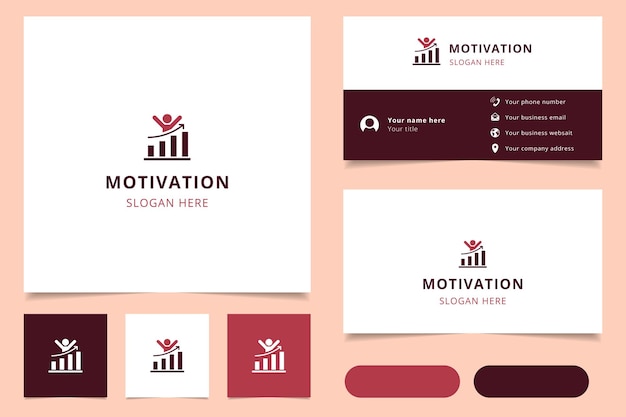 Motivation logo design with editable slogan branding book