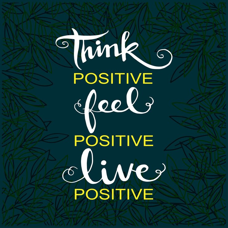 वेक्टर motivation quote positive think hand lettering typography illustration tamplate vector
