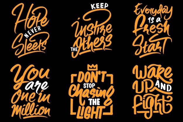 Motivation Typography Quote Design Bundle For T Shirt, Poster or Other Merchandise.