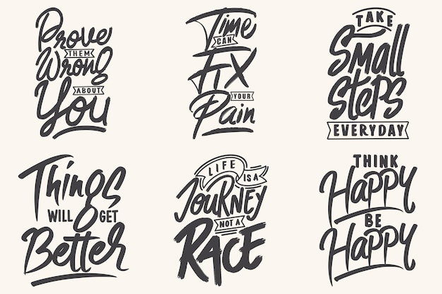 Motivation Typography Quote Design Bundle For T Shirt, Poster or Other Merchandise.