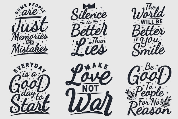 Vector motivation typography quote design bundle for t shirt, poster or other merchandise.