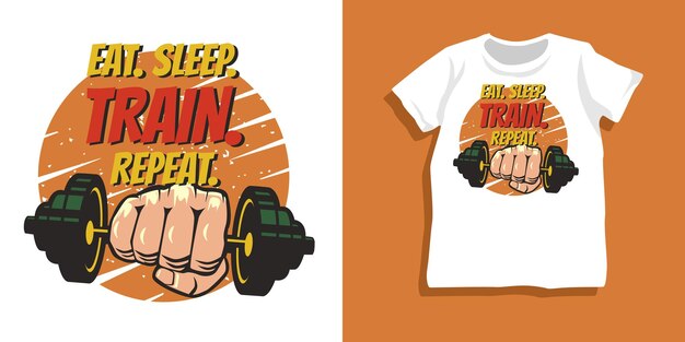 Motivational fitness and gym t shirt design