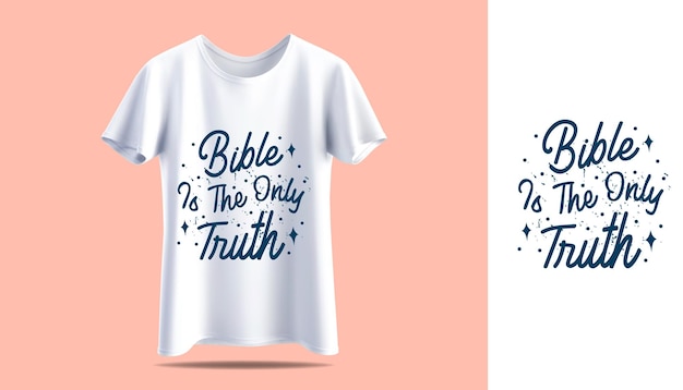 Motivational God은 타이포그래피 남성용 티셔츠 프린트 디자인을 인용합니다. 남자의 흰색 티셔츠 프로토 타입