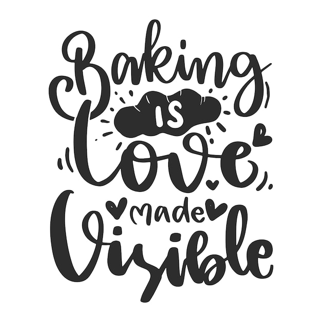 Motivational inspirational lettering quotes for apron and oven mitt design. Baking Quotes.