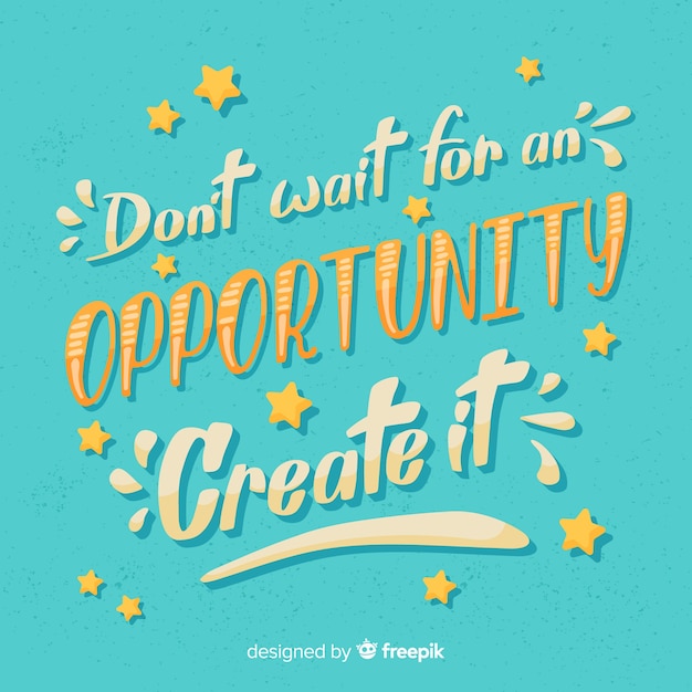 Vector motivational quote on blue background