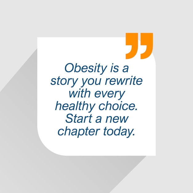 Vector motivational quote regarding obesity vector illustration