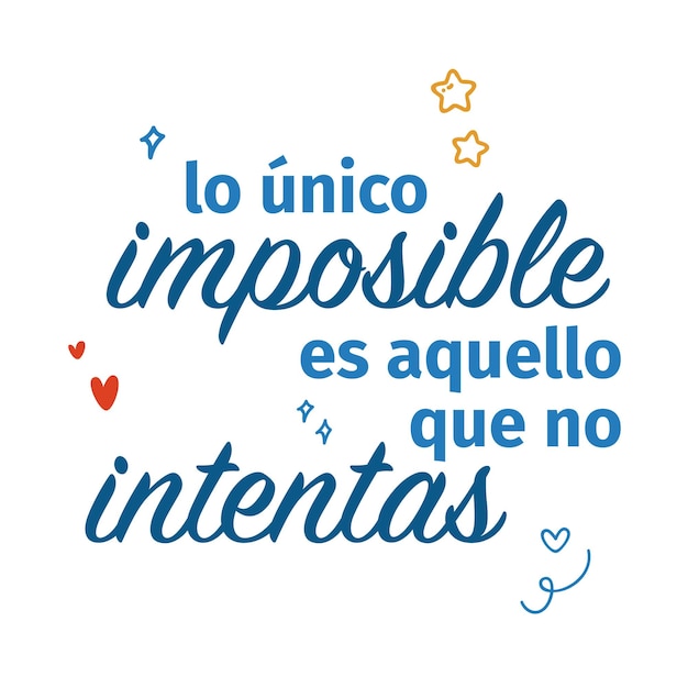 Vector motivational quote in spanish inspirational display