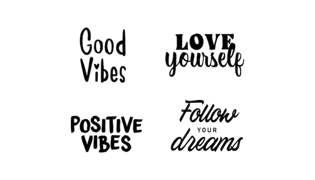 Motivational quotes bundle Inspiration and good vibes set of typographic designs