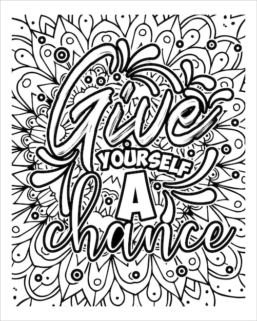 Vector motivational quotes coloring book design coloring book design