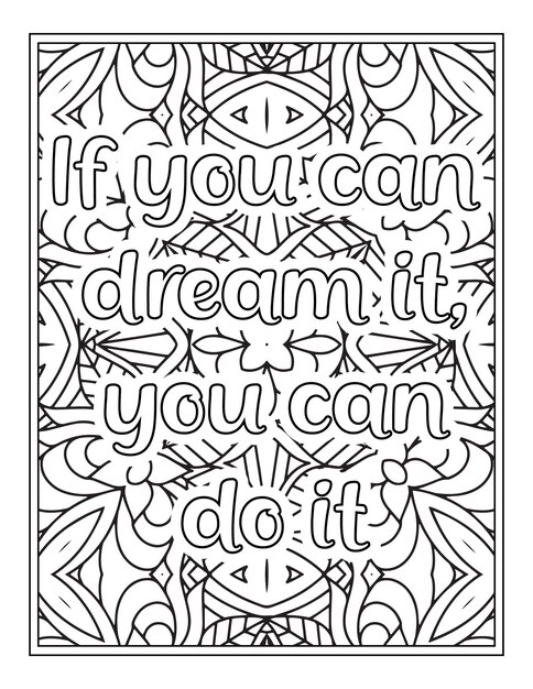 Motivational quotes coloring book page inspirational quotes coloring page coloring page