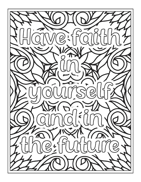 Vector motivational quotes coloring book page inspirational quotes coloring page coloring page