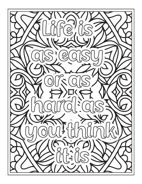 Easy Coloring Book for Adults Inspirational Quotes: Motivational