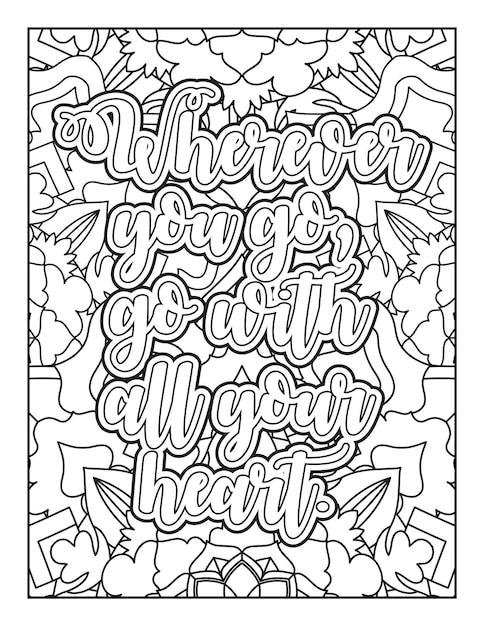 Motivational quotes coloring page Inspirational quotes coloring page Coloring page for adults