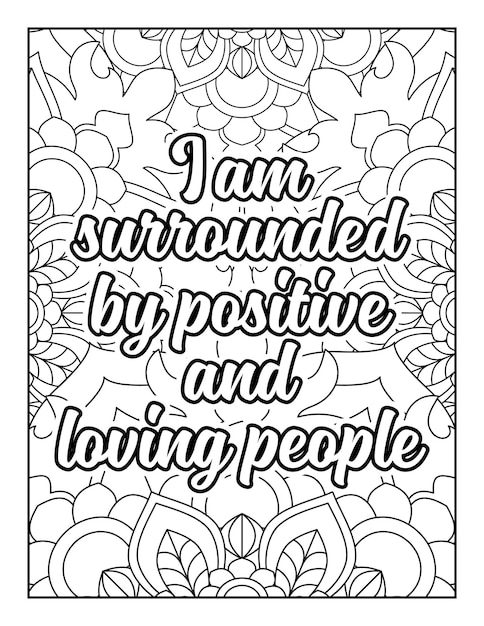 Premium Vector | Motivational quotes coloring page inspirational quotes ...