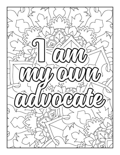 Vector motivational quotes coloring page inspirational quotes coloring page coloring page for adults