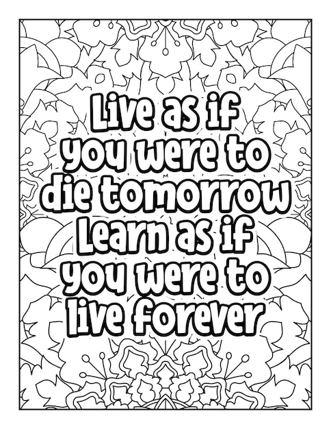 Motivational quotes coloring page Inspirational quotes coloring page Coloring page for adults