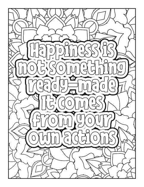 Vector motivational quotes coloring page inspirational quotes coloring page coloring page for adults